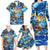 Hawaii Father's Day Family Matching Long Sleeve Bodycon Dress and Hawaiian Shirt The Surfing Dad Polynesian Tattoo