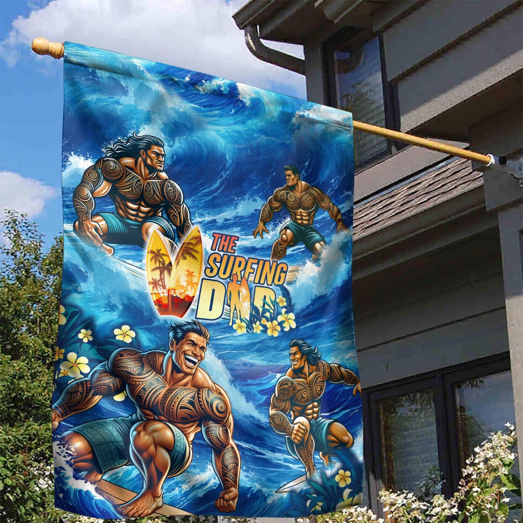 Hawaii Father's Day Garden Flag The Surfing Dad Polynesian Tattoo DT02 - Polynesian Pride