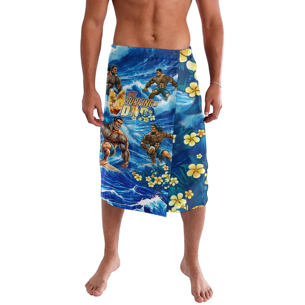 Hawaii Father's Day Lavalava The Surfing Dad Polynesian Tattoo DT02 Blue - Polynesian Pride
