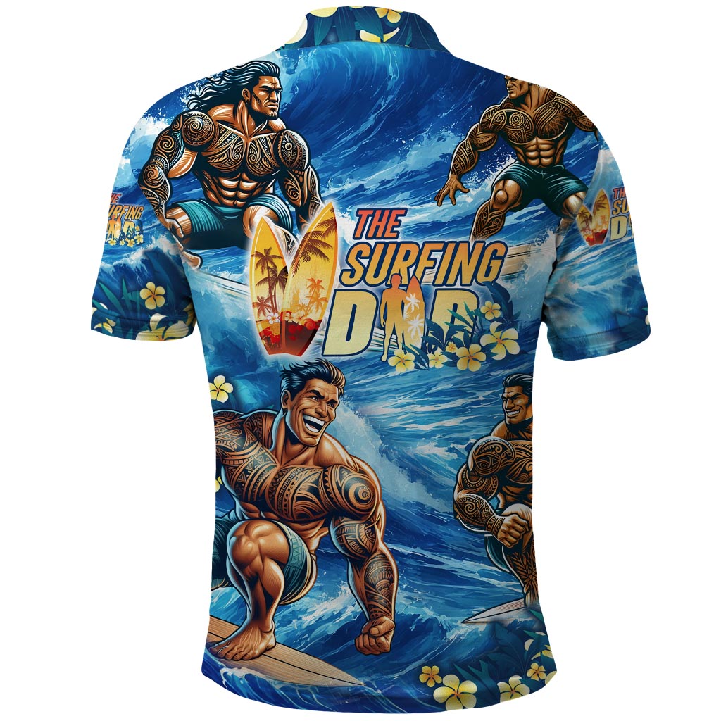 Hawaii Father's Day Polo Shirt The Surfing Dad Polynesian Tattoo DT02 - Polynesian Pride