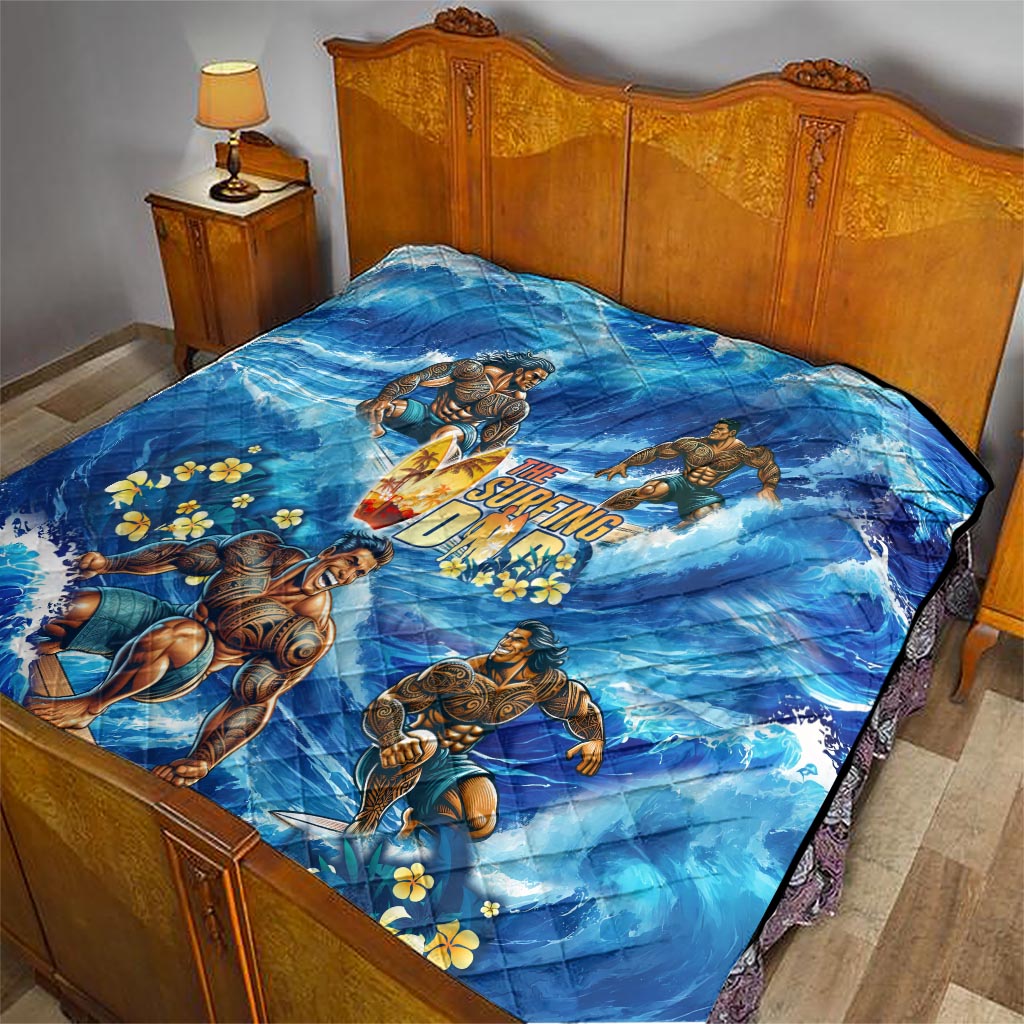 Hawaii Father's Day Quilt The Surfing Dad Polynesian Tattoo DT02 - Polynesian Pride