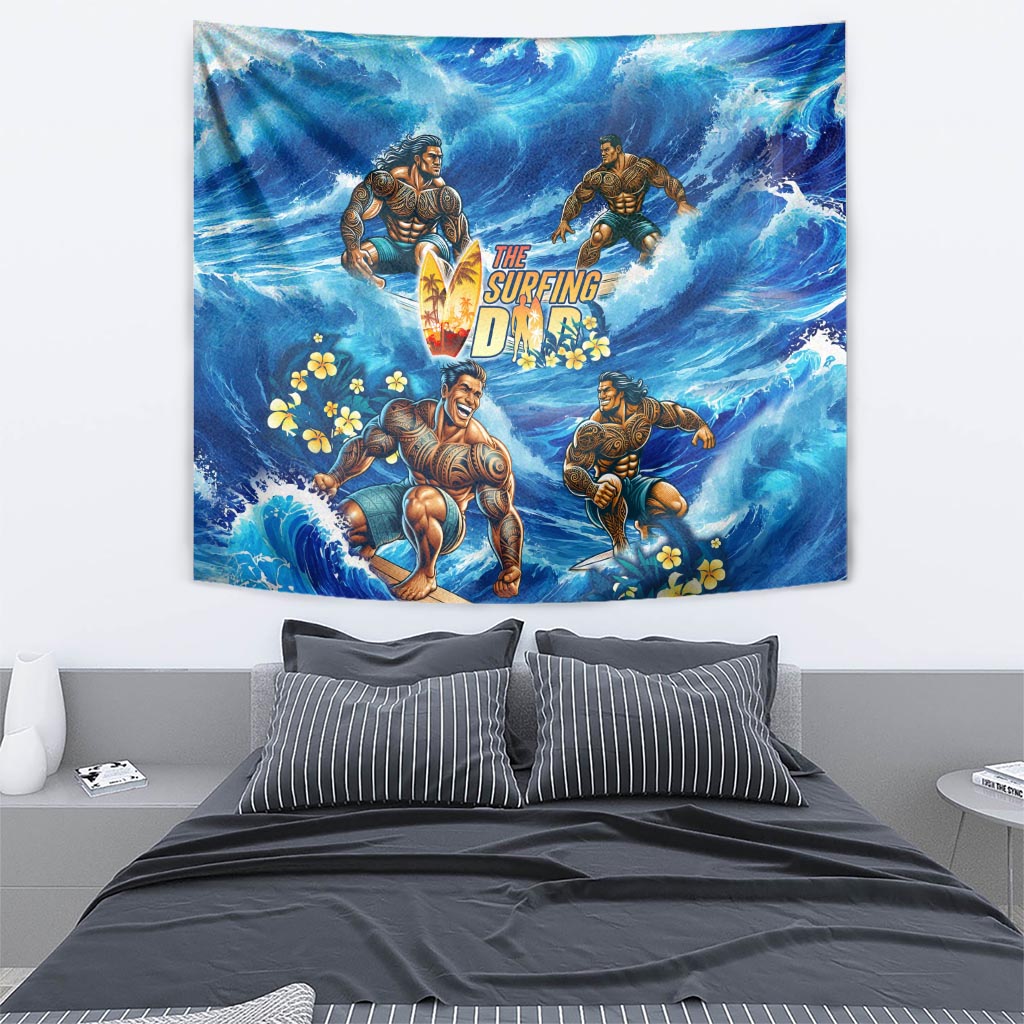 Hawaii Father's Day Tapestry The Surfing Dad Polynesian Tattoo DT02 - Polynesian Pride