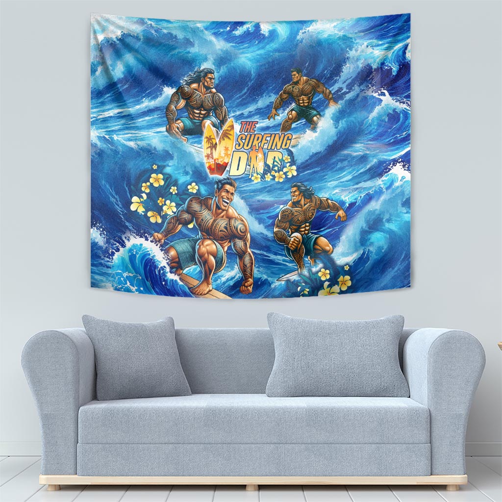 Hawaii Father's Day Tapestry The Surfing Dad Polynesian Tattoo DT02 - Polynesian Pride