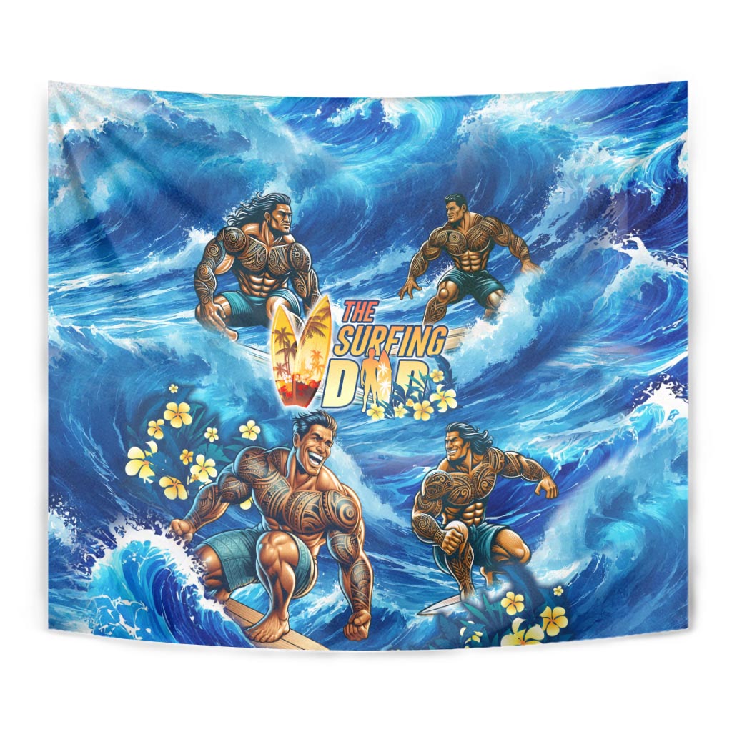 Hawaii Father's Day Tapestry The Surfing Dad Polynesian Tattoo DT02 - Polynesian Pride
