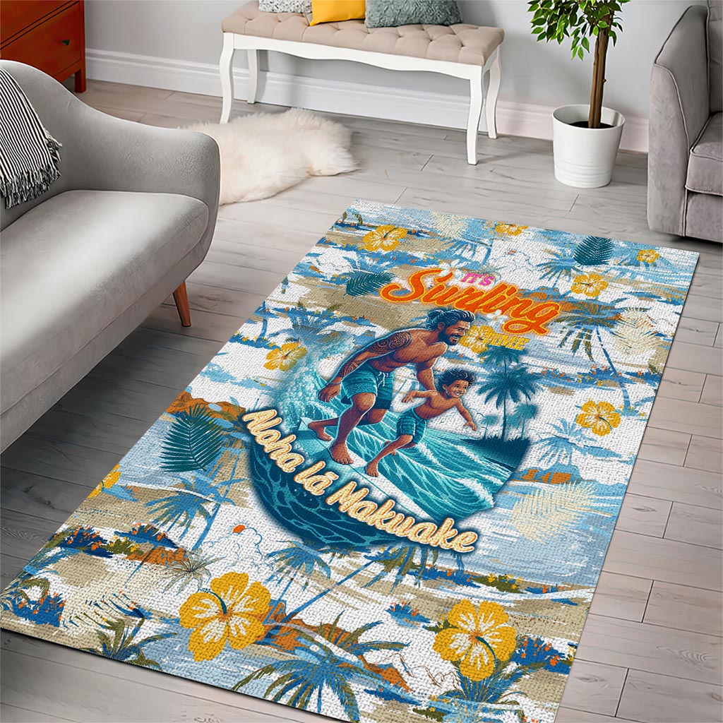 Hawaii Father's Day It's Surfing Time Area Rug Aloha L Makuakane DT02 - Polynesian Pride