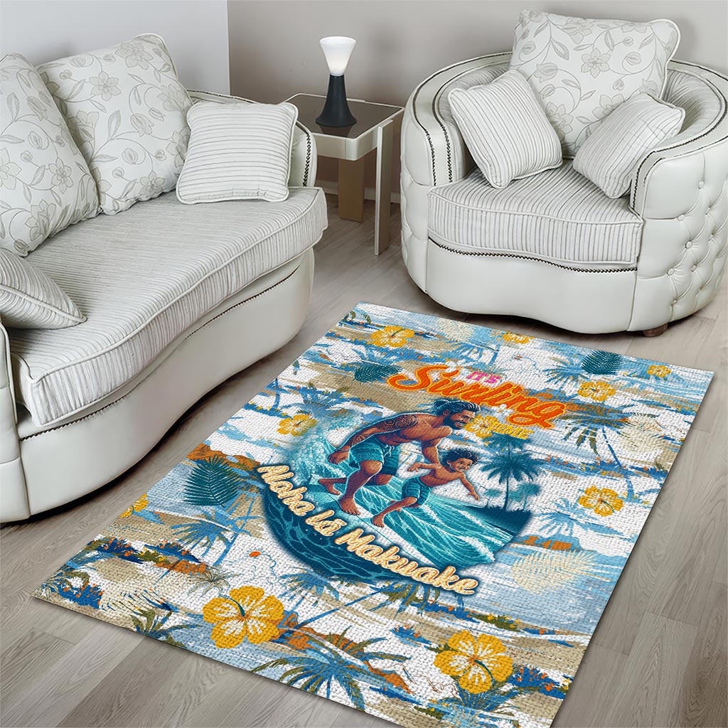 Hawaii Father's Day It's Surfing Time Area Rug Aloha L Makuakane DT02 - Polynesian Pride