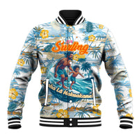 Hawaii Father's Day It's Surfing Time Baseball Jacket Aloha L Makuakane DT02 Unisex Blue - Polynesian Pride