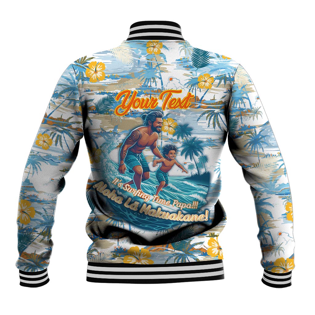 Hawaii Father's Day It's Surfing Time Baseball Jacket Aloha L Makuakane DT02 - Polynesian Pride