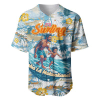 Hawaii Father's Day It's Surfing Time Baseball Jersey Aloha L Makuakane DT02 Blue - Polynesian Pride