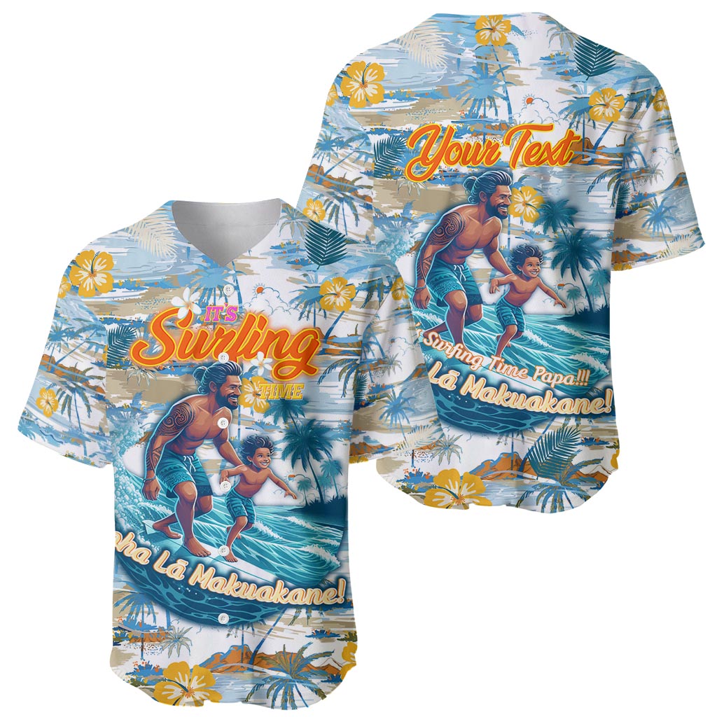 Hawaii Father's Day It's Surfing Time Baseball Jersey Aloha L Makuakane DT02 - Polynesian Pride