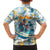 Hawaii Father's Day It's Surfing Time Family Matching Off The Shoulder Long Sleeve Dress and Hawaiian Shirt Aloha Lā Makuakane