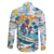 Hawaii Father's Day It's Surfing Time Family Matching Off The Shoulder Long Sleeve Dress and Hawaiian Shirt Aloha Lā Makuakane