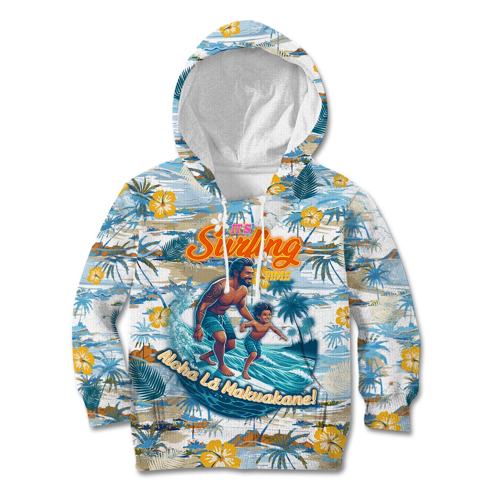 Hawaii Father's Day It's Surfing Time Kid Hoodie Aloha Lā Makuakane