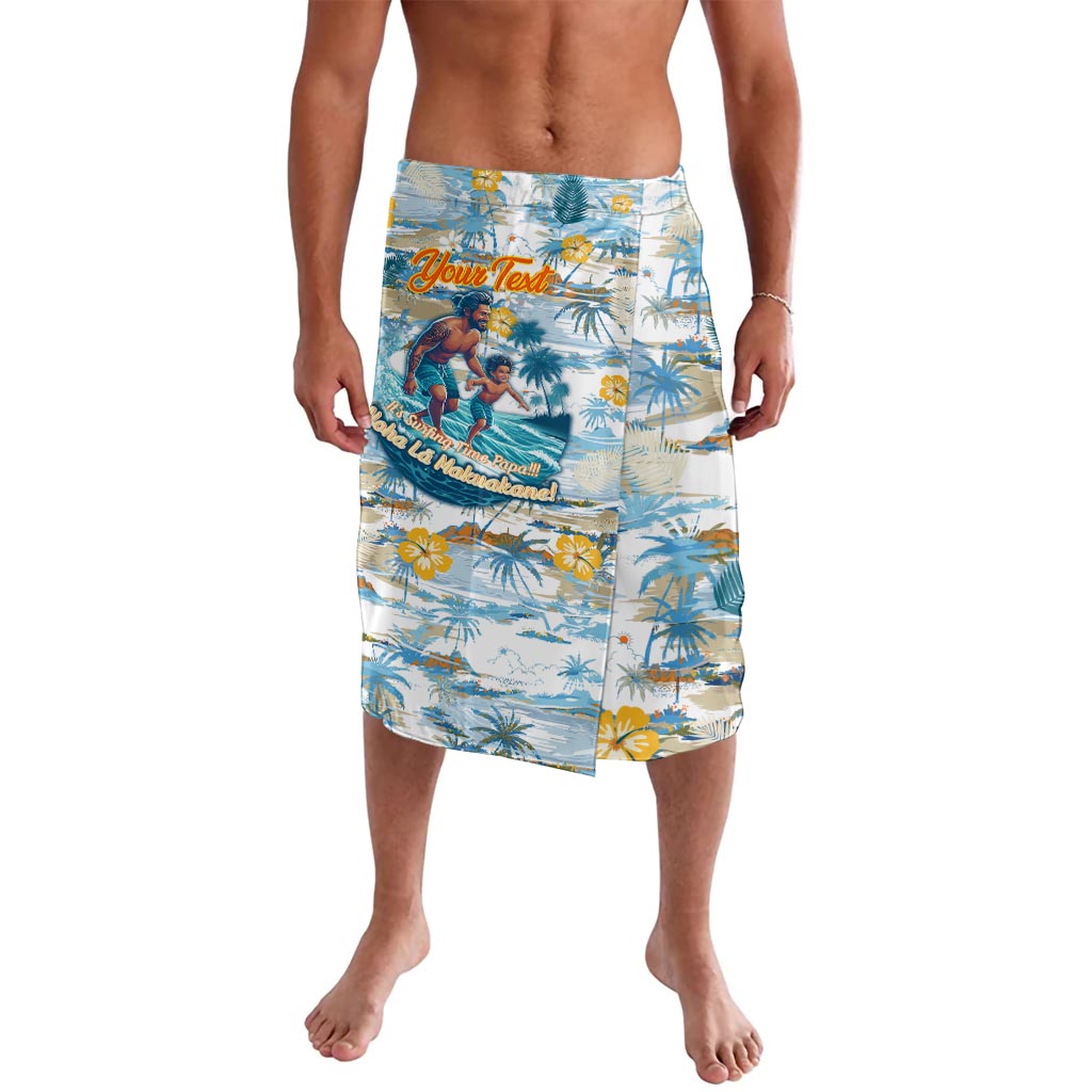Hawaii Father's Day It's Surfing Time Lavalava Aloha L Makuakane DT02 Blue - Polynesian Pride