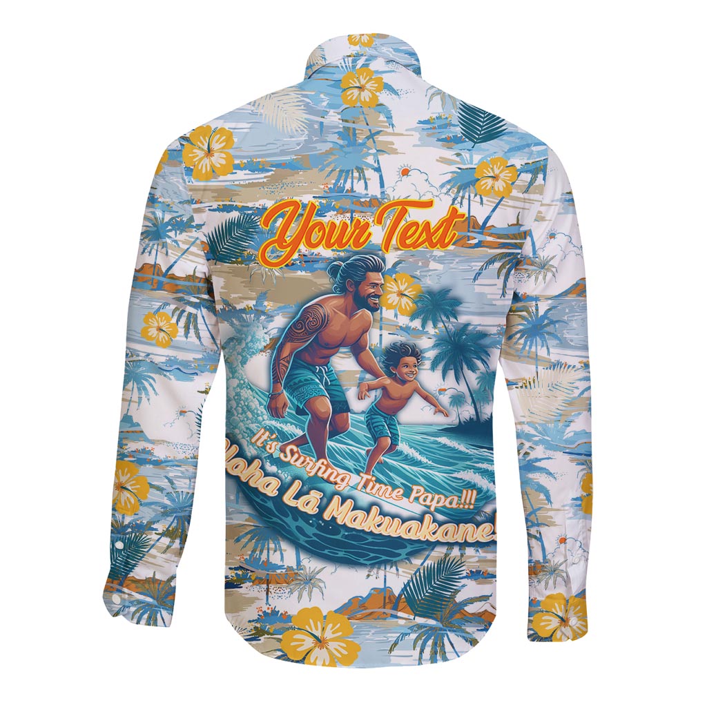 Hawaii Father's Day It's Surfing Time Long Sleeve Button Shirt Aloha L Makuakane DT02 - Polynesian Pride