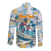Hawaii Father's Day It's Surfing Time Long Sleeve Button Shirt Aloha L Makuakane DT02 - Polynesian Pride