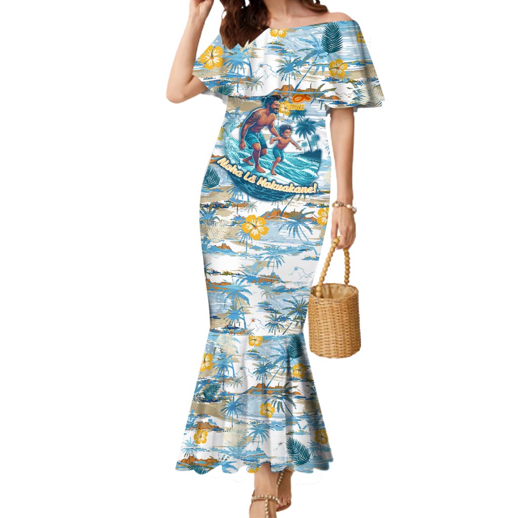 Hawaii Father's Day It's Surfing Time Mermaid Dress Aloha Lā Makuakane