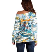 Hawaii Father's Day It's Surfing Time Off Shoulder Sweater Aloha L Makuakane DT02 - Polynesian Pride