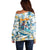 Hawaii Father's Day It's Surfing Time Off Shoulder Sweater Aloha Lā Makuakane