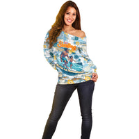 Hawaii Father's Day It's Surfing Time Off Shoulder Sweater Aloha L Makuakane DT02 - Polynesian Pride