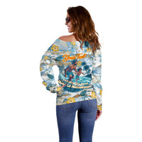 Hawaii Father's Day It's Surfing Time Off Shoulder Sweater Aloha L Makuakane DT02 - Polynesian Pride