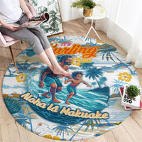 Hawaii Father's Day It's Surfing Time Round Carpet Aloha L Makuakane DT02 - Polynesian Pride
