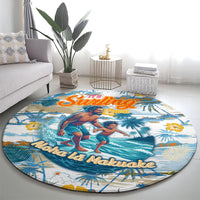 Hawaii Father's Day It's Surfing Time Round Carpet Aloha L Makuakane DT02 - Polynesian Pride