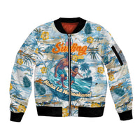 Hawaii Father's Day It's Surfing Time Sleeve Zip Bomber Jacket Aloha L Makuakane DT02 Unisex Blue - Polynesian Pride