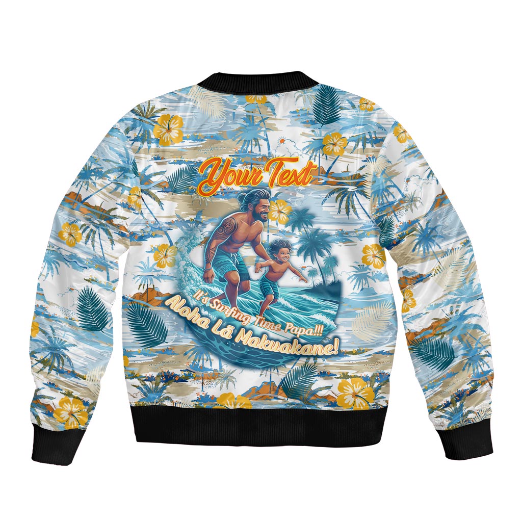 Hawaii Father's Day It's Surfing Time Sleeve Zip Bomber Jacket Aloha L Makuakane DT02 - Polynesian Pride