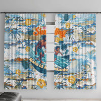 Hawaii Father's Day It's Surfing Time Window Curtain Aloha L Makuakane DT02 With Hooks Blue - Polynesian Pride