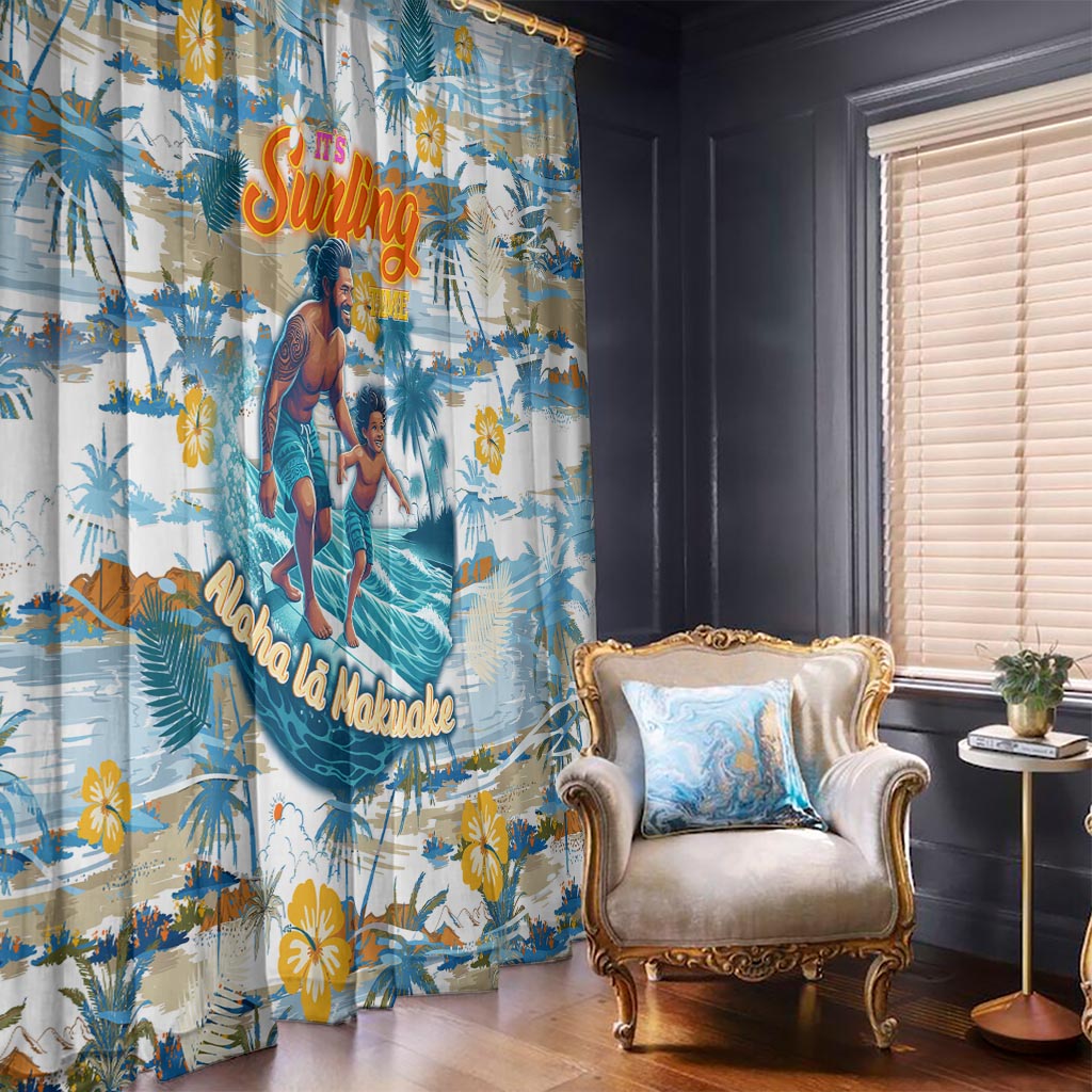 Hawaii Father's Day It's Surfing Time Window Curtain Aloha L Makuakane DT02 - Polynesian Pride