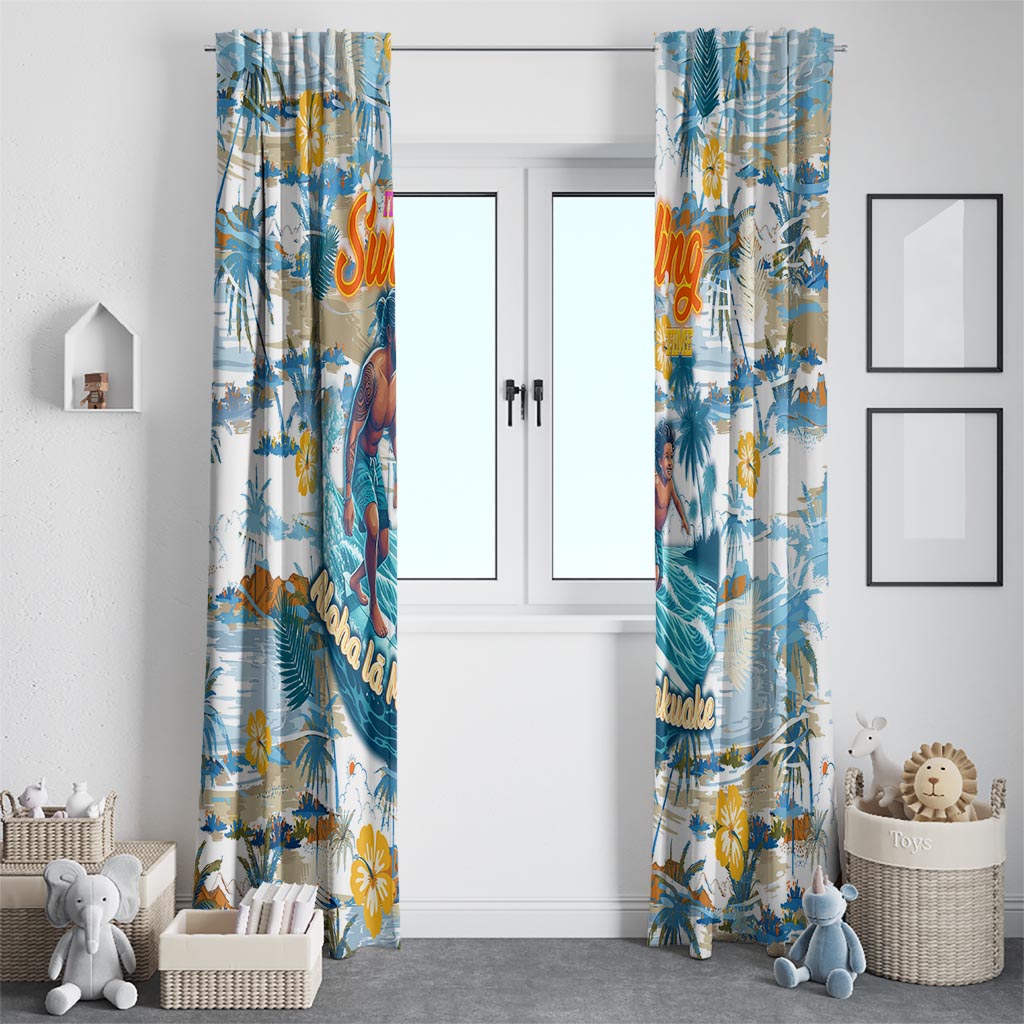 Hawaii Father's Day It's Surfing Time Window Curtain Aloha L Makuakane DT02 - Polynesian Pride
