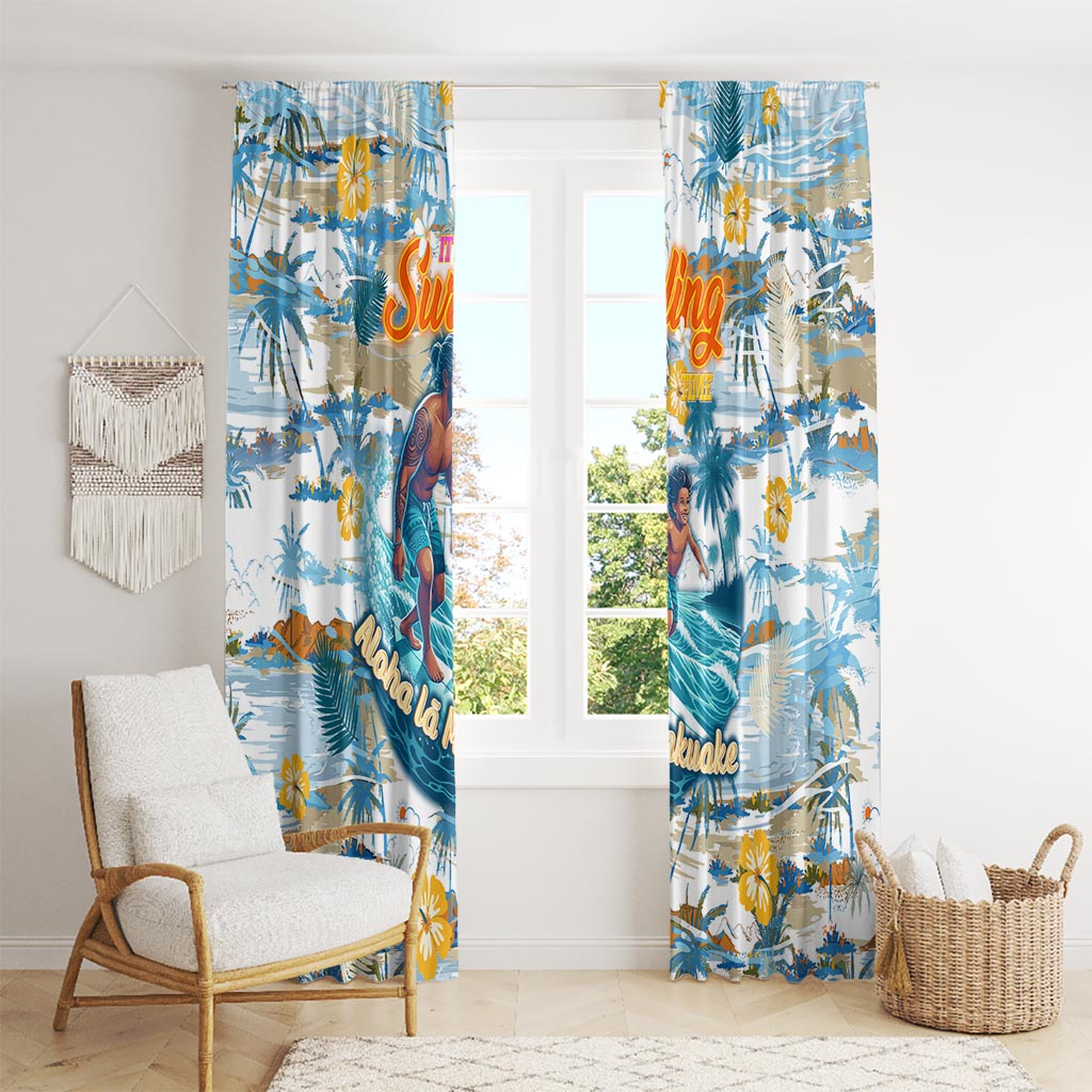 Hawaii Father's Day It's Surfing Time Window Curtain Aloha L Makuakane DT02 - Polynesian Pride