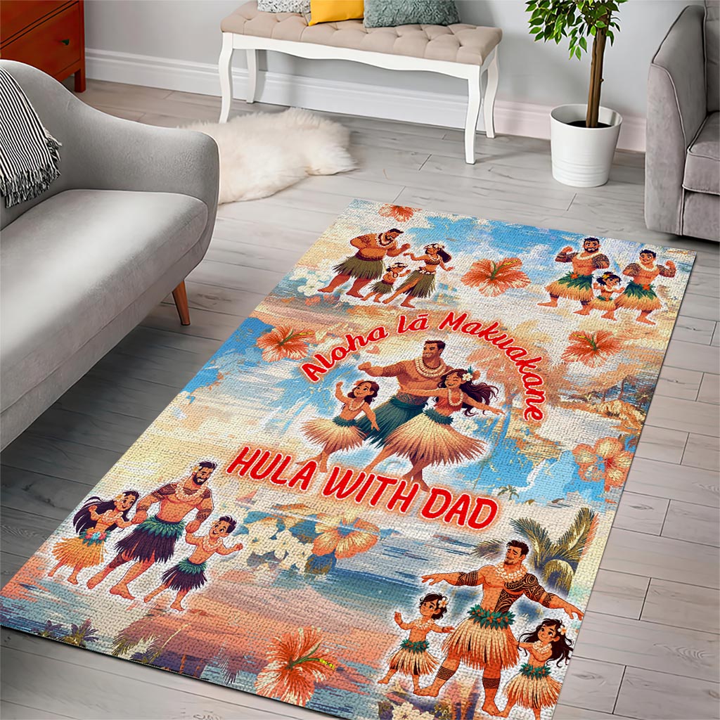Hawaii Father's Day Area Rug Hula With Dad DT02 - Polynesian Pride