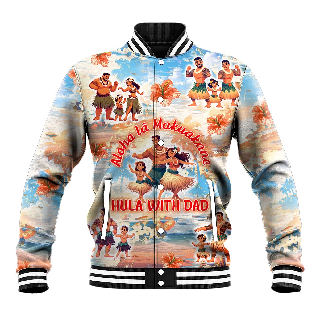 Hawaii Father's Day Baseball Jacket Hula With Dad