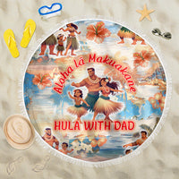 Hawaii Father's Day Beach Blanket Hula With Dad DT02 One Size 150cm Art - Polynesian Pride