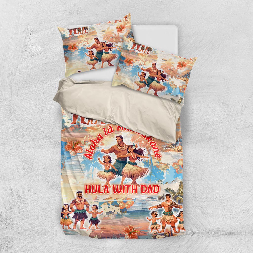 Hawaii Father's Day Bedding Set Hula With Dad DT02 US Twin 172cm x 218cm Art - Polynesian Pride