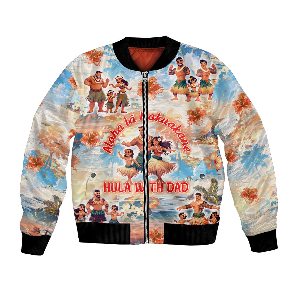 Hawaii Father's Day Bomber Jacket Hula With Dad DT02 Unisex Art - Polynesian Pride