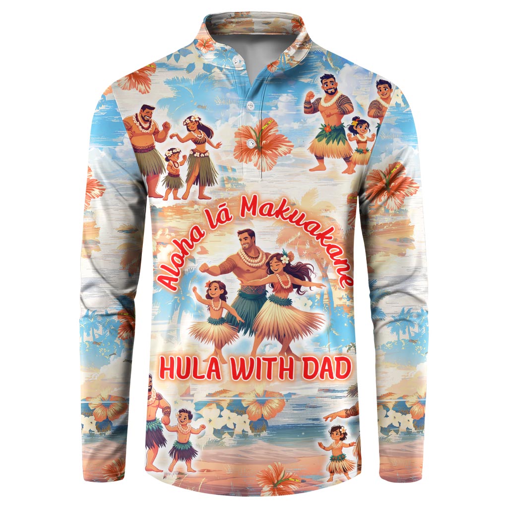 Hawaii Father's Day Button Sweatshirt Hula With Dad