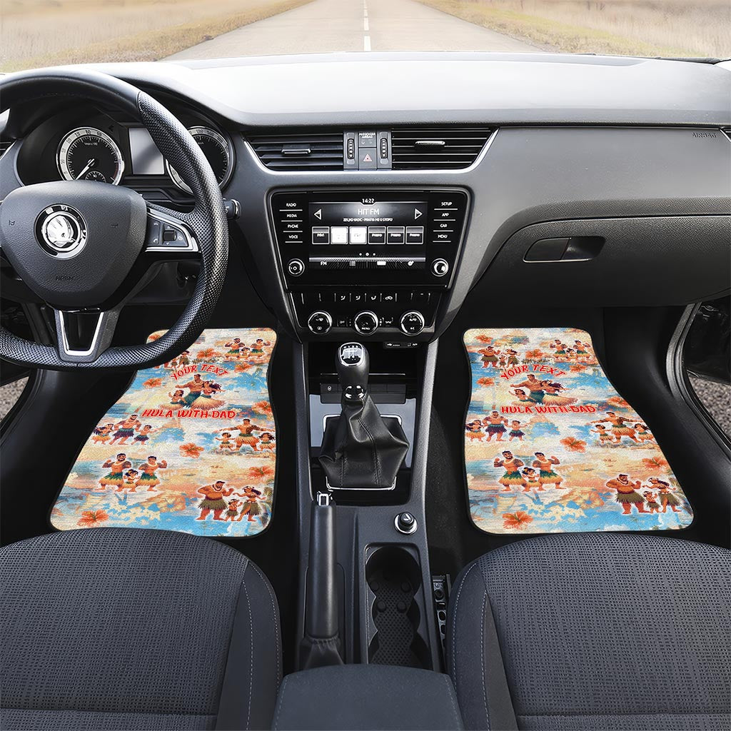 Hawaii Father's Day Car Mats Hula With Dad DT02 Set 2pcs - Front Art - Polynesian Pride