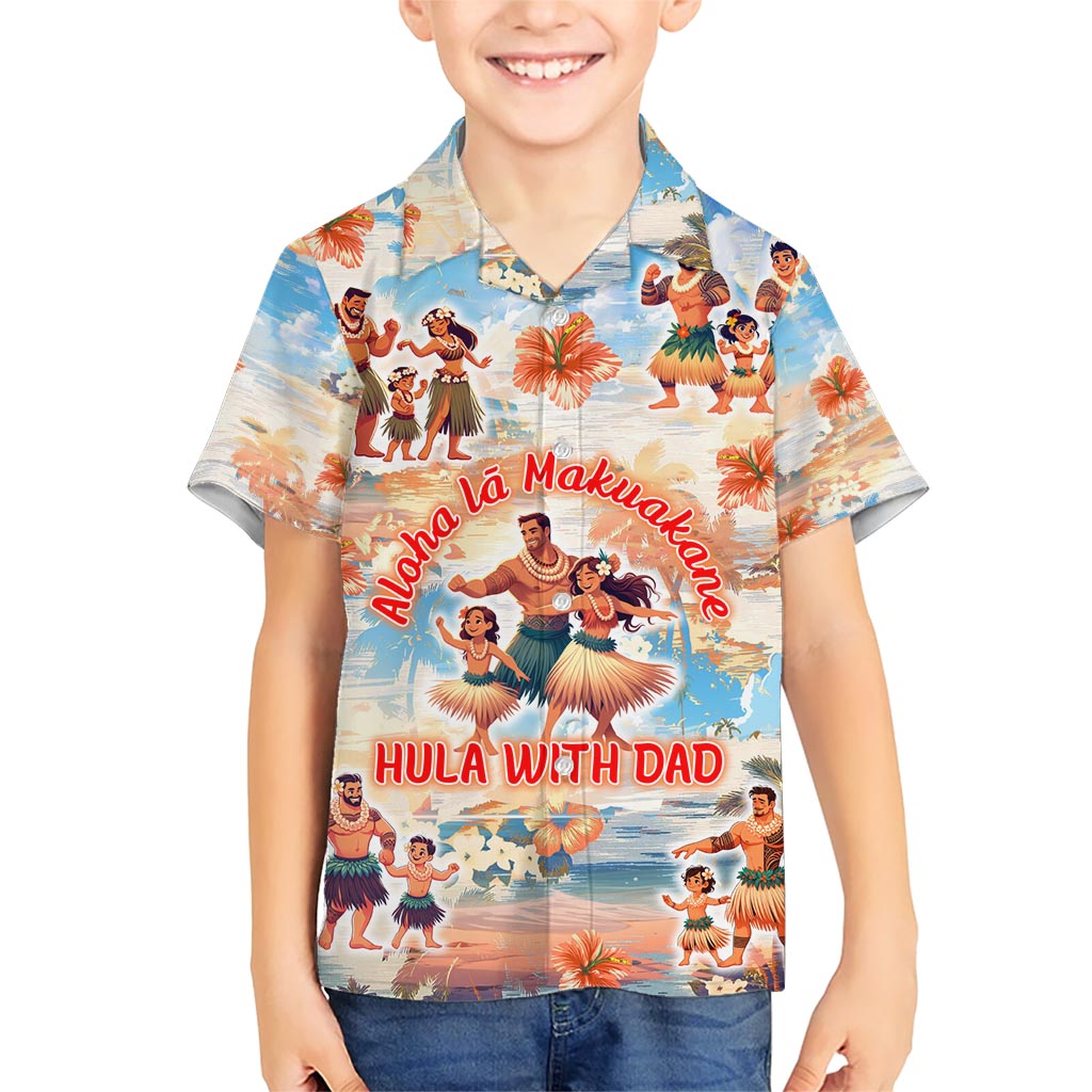 Hawaii Father's Day Kid Hawaiian Shirt Hula With Dad DT02 Kid Art - Polynesian Pride