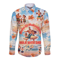 Hawaii Father's Day Long Sleeve Button Shirt Hula With Dad DT02 Unisex Art - Polynesian Pride