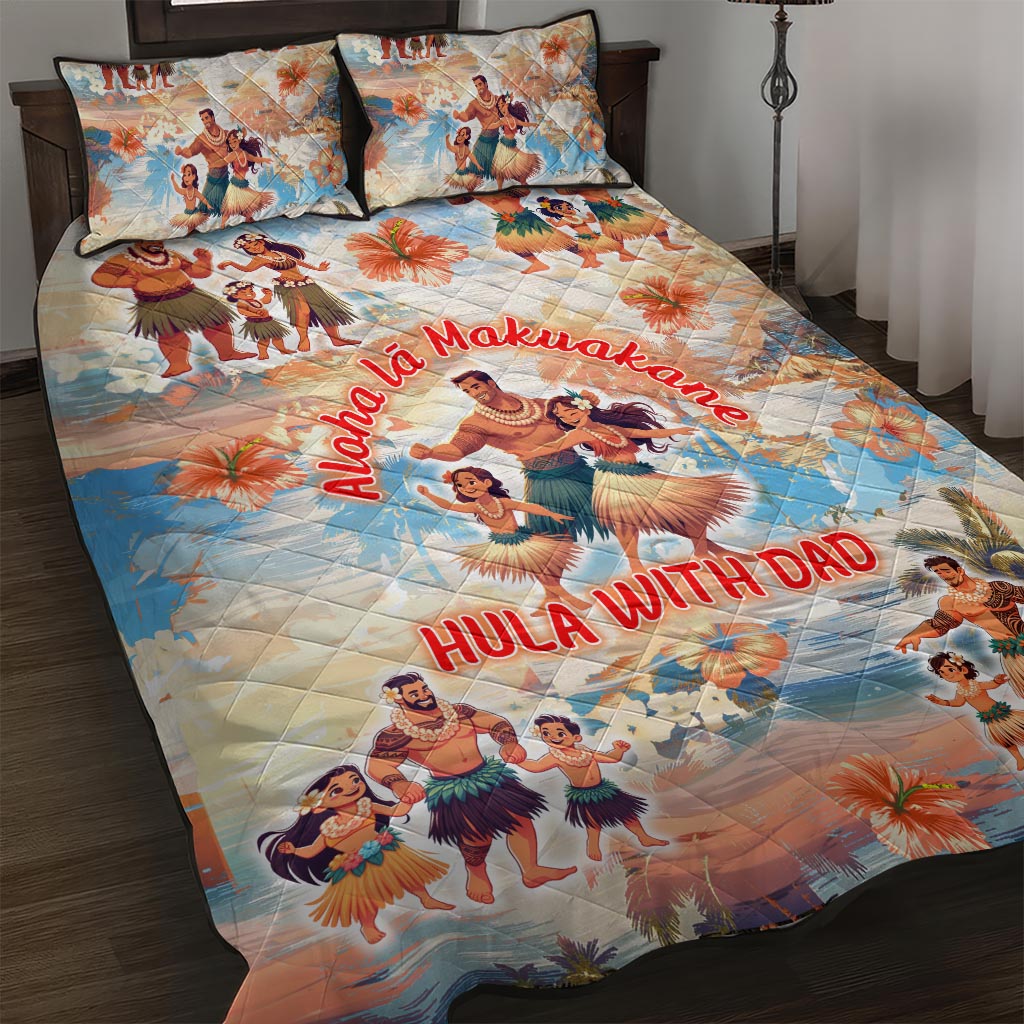 Hawaii Father's Day Quilt Bed Set Hula With Dad DT02 Art - Polynesian Pride