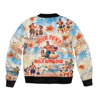 Hawaii Father's Day Sleeve Zip Bomber Jacket Hula With Dad DT02 - Polynesian Pride