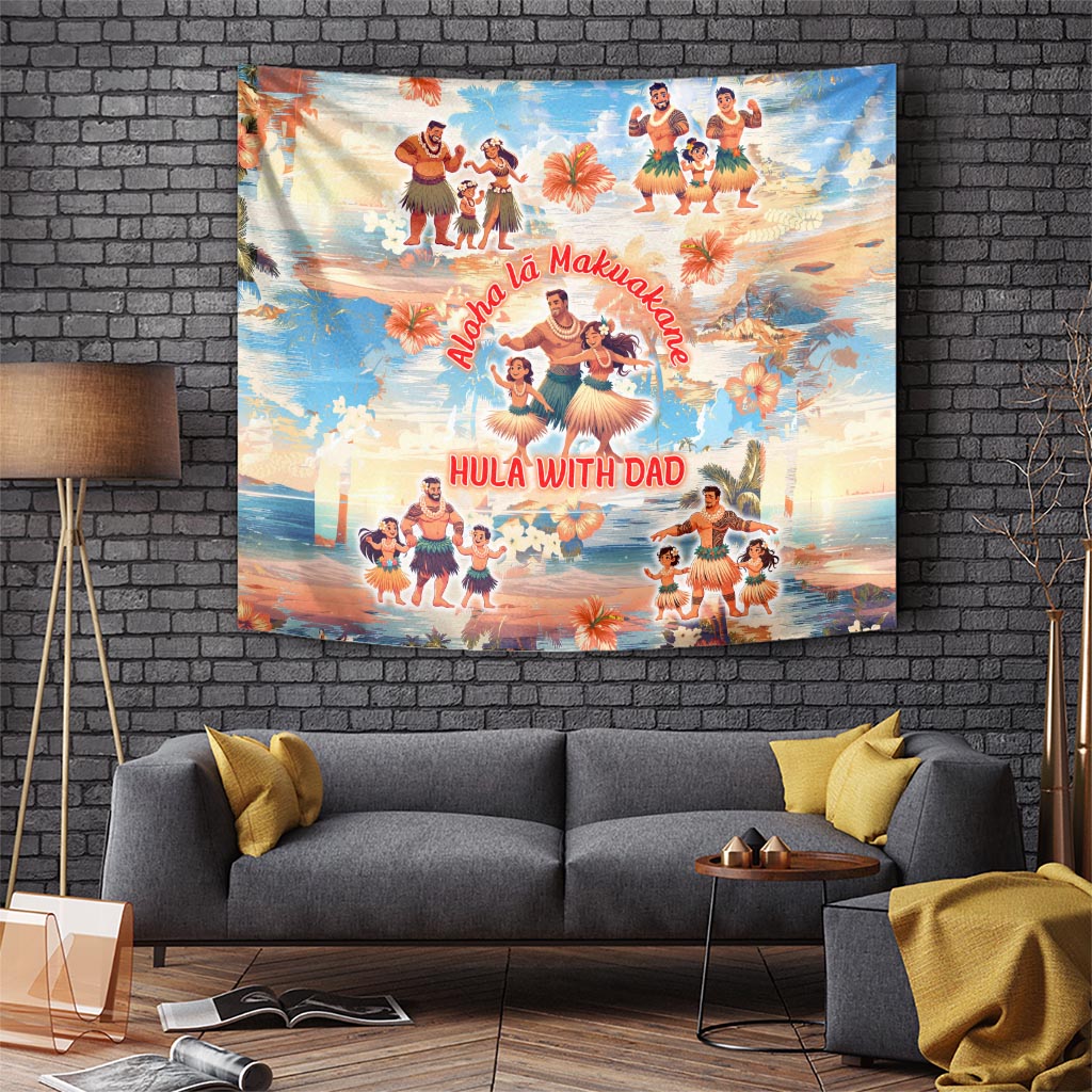 Hawaii Father's Day Tapestry Hula With Dad DT02 - Polynesian Pride
