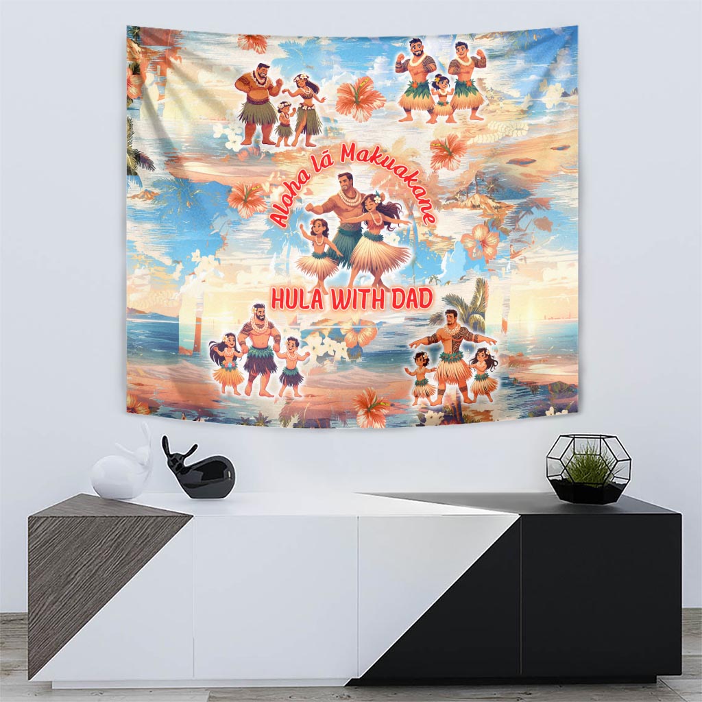 Hawaii Father's Day Tapestry Hula With Dad DT02 - Polynesian Pride