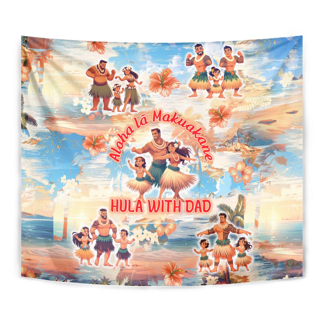 Hawaii Father's Day Tapestry Hula With Dad DT02 - Polynesian Pride