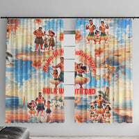 Hawaii Father's Day Window Curtain Hula With Dad DT02 With Hooks Art - Polynesian Pride