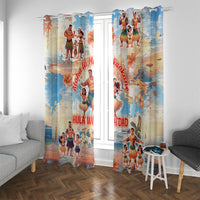 Hawaii Father's Day Window Curtain Hula With Dad DT02 With Grommets Art - Polynesian Pride