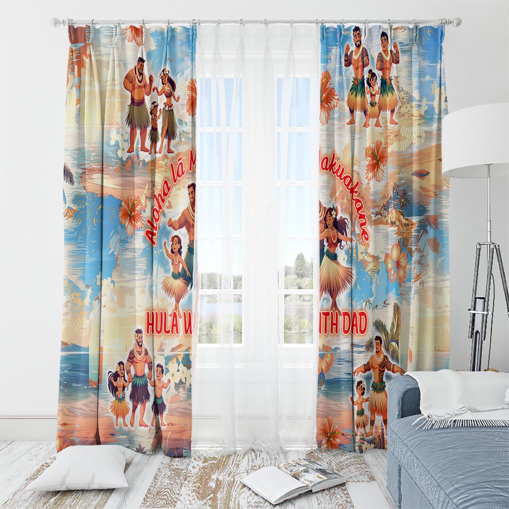 Hawaii Father's Day Window Curtain Hula With Dad DT02 - Polynesian Pride